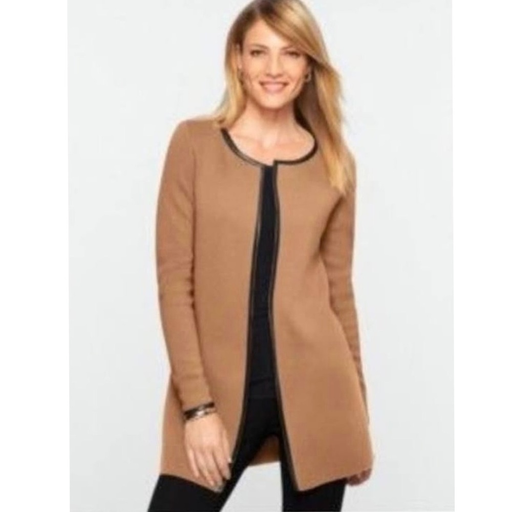Talbots Tan pure Italian merino coatigan